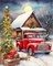 Christmas Paint by Numbers Kit for Adults- Red Truck Adult Paint by Number Kits on Canvas Arts Crafts for Adults(16 x 20 Inch)